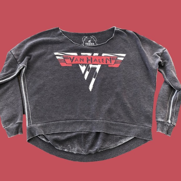 Trunk Ltd Size Small Gray Van Halen Rock Band Sweatshirt Top VH Graphic Pullover - Picture 1 of 7